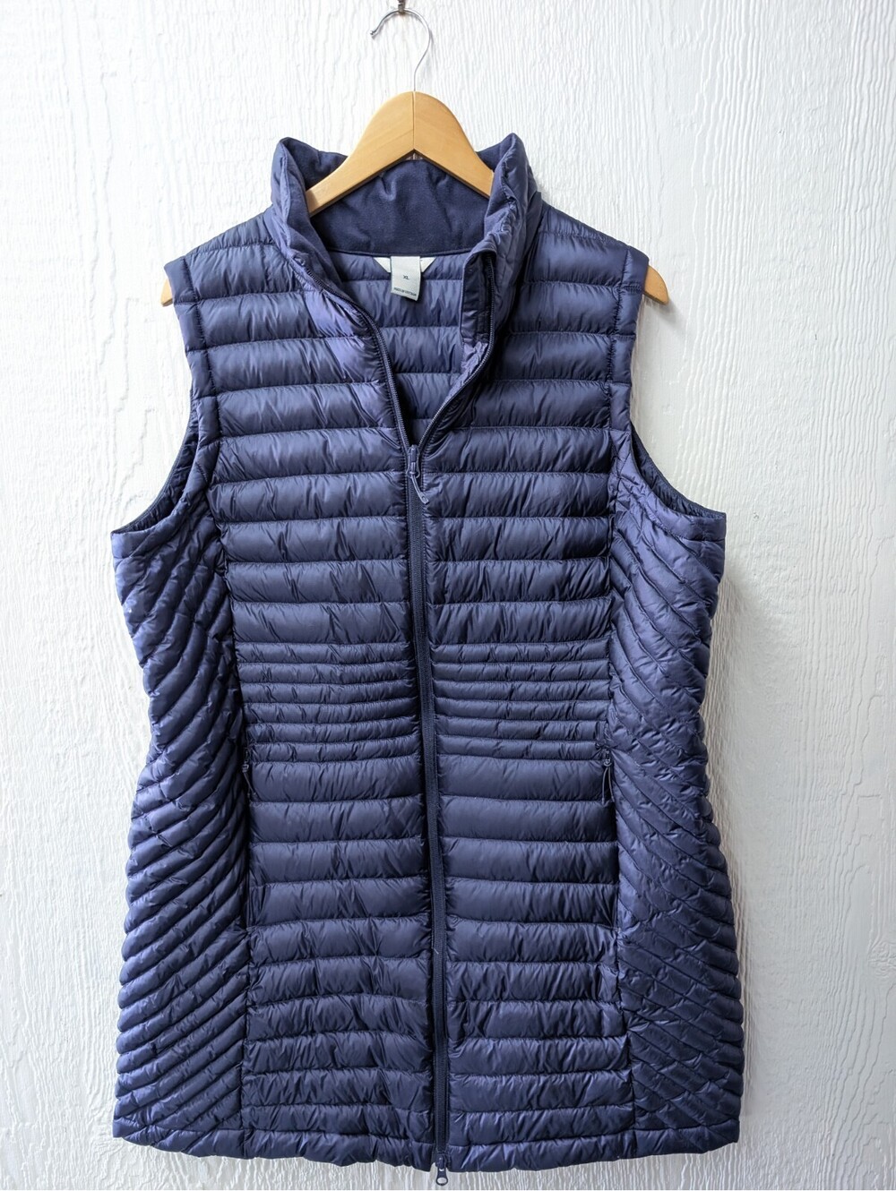 Duluth Trading Navy Blue Down Full Zip Tunic Duck Down Puffer Vest Women's XL